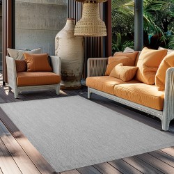 Tapis d'extérieur, Unicolor, Couleur Gris, Tapis pour Terasse-Balcon-Cuisine, dos en polypropylène