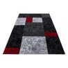 Tapis à poils courts, Motif à carreaux, Couleur Rouge, Tapis pour Salon, dos en jute