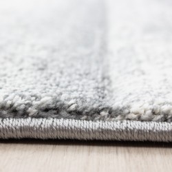 Laagpolig vloerkleed, geruit patroon, blauwe kleur, vloerkleed voor de woonkamer, jute achterkant