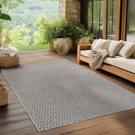 Alfombra gris para interior y exterior, resistente a la intemperie y a los rayos UV, para cocina, balcón, terraza, sala y