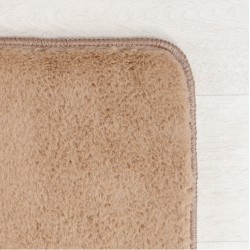 Tapis Beige Lavable Tapis à poils courts antidérapant et doux, moderne unicolore Design pour Salon, chambre à coucher