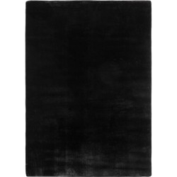 Tappeto nero lavabile, pelo corto, antiscivolo e morbido, design moderno a tinta unita per soggiorno e camera da letto