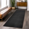 Washable Black Rug, Short Pile, Non-Slip and Soft, Modern Solid Color Design for Living Room, Bedroom