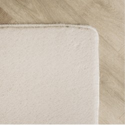 Krämfärgad tvättbar matta, kort lugg, halkfri och mjuk, modern enfärgad design för vardagsrum, sovrum
