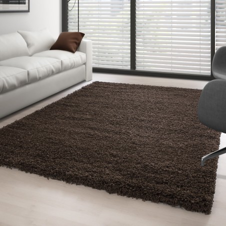 Shaggy rug, long pile, single color BROWN