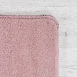 Washable Pink Rug, Short Pile, Non-Slip and Soft, Modern Solid Color Design for Living Room, Bedroom