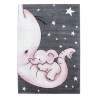 Tappeto per bambini, motivo elefante, colore rosa, tappeto per cameretta bambini, supporto in juta