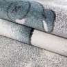 Alfombra infantil, estampado de oso, color azul, alfombra para habitación infantil, reverso de yute