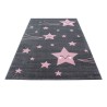 Children's rug, star design, pink color, children's room rug, jute backing