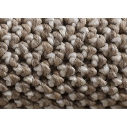 Modern looped rug in taupe brown, with a natural woven look, suitable for living room, bedroom, office or entryway