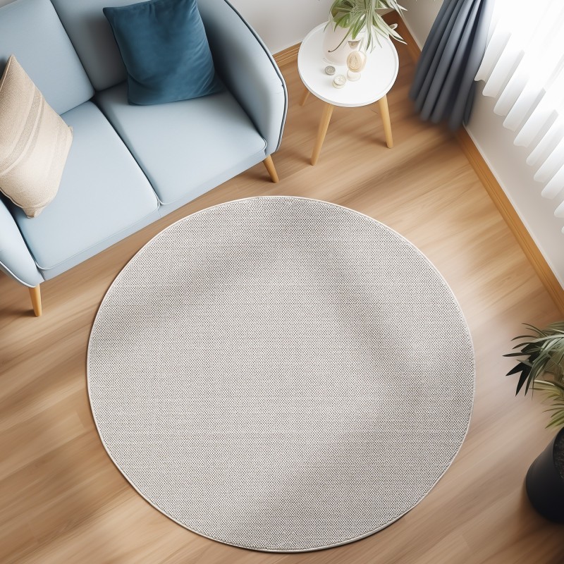 Plain cream loop pile rug, soft and modern for living room, bedroom and lounge, 7 mm, Oeko-Tex