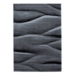 Short pile rug, ombre design, black color, living room rug, jute backing