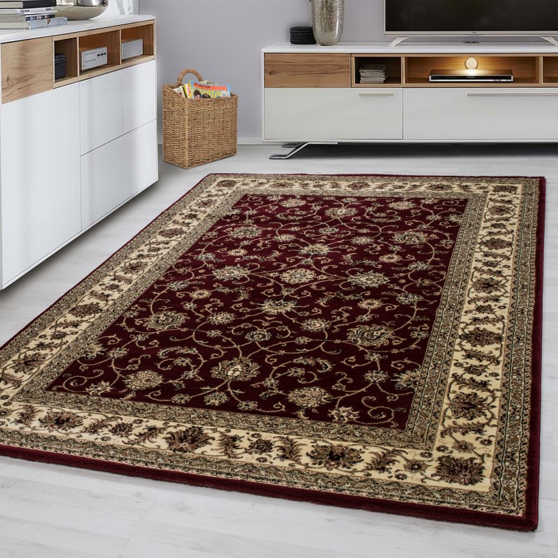 Tapis Persan Floral bordo avec bordure classique – salon chambre séjour