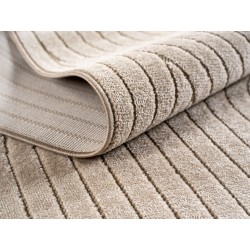 Tapis intérieur et extérieur Salon, chambre à coucher, Jardin d'hiver, Poil court Beige, Effet haut-bas, doux et lavable, facile