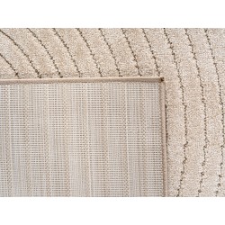 Indoor and outdoor rug for living room, bedroom, conservatory, short pile, beige, high-low effect, soft and washable, easy