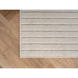 Tappeto per interni ed esterni per soggiorno, camera da letto, veranda, pelo corto color crema, effetto alto-basso, morbido e