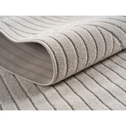 Indoor and outdoor rug for living room, bedroom, conservatory, short cream pile, high-low effect, soft and washable, easy