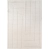 Indoor and outdoor rug for living room, bedroom, conservatory, short cream pile, high-low effect, soft and washable, easy