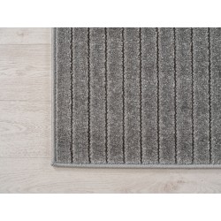 Salon, yatak odası, kış bahçesi için iç ve dış mekan halısı, kısa tüylü, gri, havlı-alçak efektli, yumuşak ve yıkanabilir,