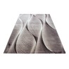Modern beige rug with soft, wavy organic patterns and a 3D effect, ideal for the living room, bedroom, and dining room.