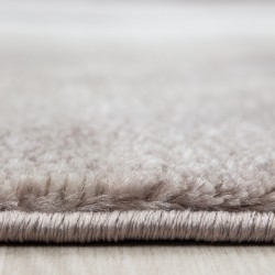 Modern beige rug with soft, wavy organic patterns and a 3D effect, ideal for the living room, bedroom, and dining room.