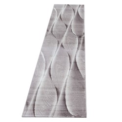 Modern beige rug with soft, wavy organic patterns and a 3D effect, ideal for the living room, bedroom, and dining room.