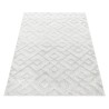 Tapis à poils longs, Conception géométrique, Couleur crème, Tapis pour Salon, dos en jute