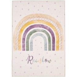 Tapis pour enfant, Motif arc-en-ciel, Couleur crème, Tapis pour Chambre d'enfants, dos en Latex