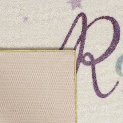 Kinderkleed, regenboogpatroon, crèmekleur, kinderkamerkleed, latex achterkant