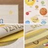 Tapis pour enfant, conception du système solaire, Couleur Beige, Tapis pour Chambre d'enfants, dos en Latex