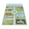 Children's rug, street design, green, nursery rug, latex backing