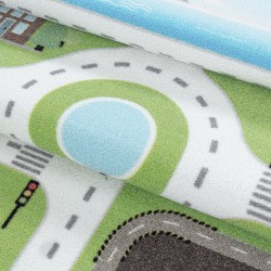 Barnmatta, gatudesign, grön, barnmatta, latexbaksida