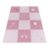 Alfombra infantil, diseño princesa, color rosa, alfombra infantil, reverso de látex