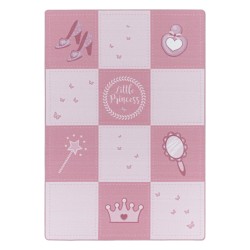 Tapis pour enfant, Conception de princesse, Couleur Rose, Tapis pour Chambre d'enfants, dos en Latex