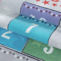 Tapis pour enfant, Ciel et de l'Enfer, Couleur Gris, Tapis pour Chambre d'enfants, dos en Latex