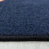 Alfombra infantil Espace Design, azul marino, para habitación infantil, base de látex.