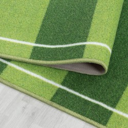 Children's rug, football stadium design, green, children's room rug, latex backing
