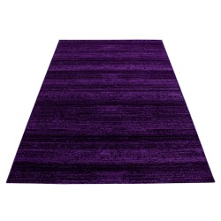 Alfombra de pelo corto, de un solo color morado, para salón, con reverso de yute.