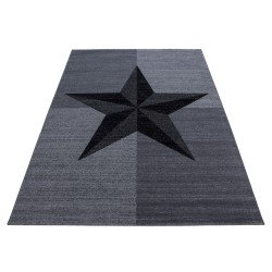Tapis à poils courts, Sterne-Design, Couleur Gris, Tapis pour Salon, dos en jute