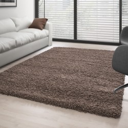 Tapis Shaggy pile longue couleur unique MOCCA