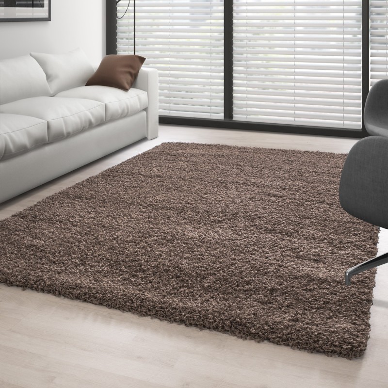 Tapis Shaggy pile longue couleur unique MOCCA