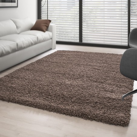 Tapis Shaggy pile longue couleur unique MOCCA