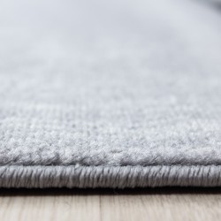 Laagpolig vloerkleed, steenmotief, zwart, woonkamerkleed, jute achterkant