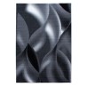 Short pile rug, abstract wave design, black color, rug for living room, jute backing