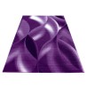 Alfombra de pelo corto, diseño de ondas abstractas, color morado, alfombra para sala de estar, reverso de yute.