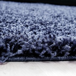 Tapis Shaggy pile longue couleur unique BLEU FONCE