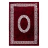 Tapis à poils courts, Conception de méandres, Couleur Rouge, Tapis pour Salon, dos en jute