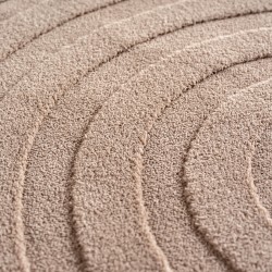 Skandinavischer Boho-Teppich, einfarbig beige, weicher und waschbarer Dekoteppich mit 3D-Effekt, geeignet für Wohn- und Schlafzi