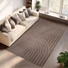 Scandinavian Boho Rug, Solid Color Beige, Soft and Washable Decorative Rug with 3D Effect, Living Room and Bedroom Rug