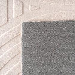 Alfombra escandinava Boho en color crema liso, suave, fácil de cuidar, lavable, efecto 3D, alfombra para salón y dormitorio.